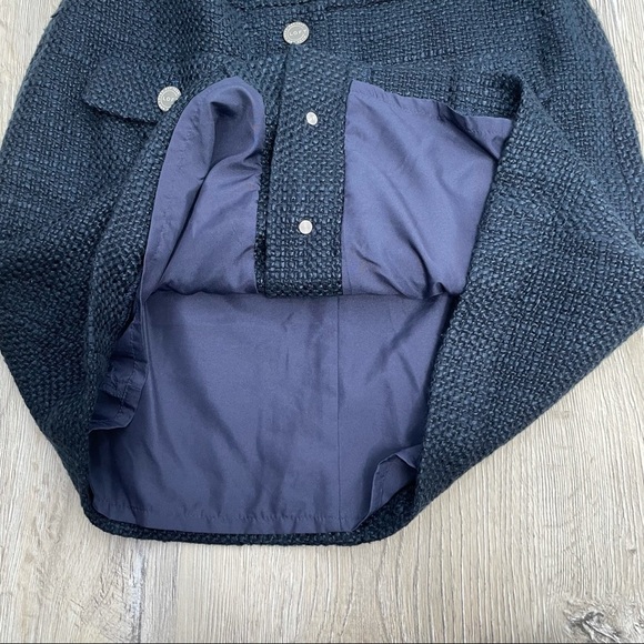 Loft Knited Wool Blend Button Blue Skirt Sz 2 - Picture 7 of 8